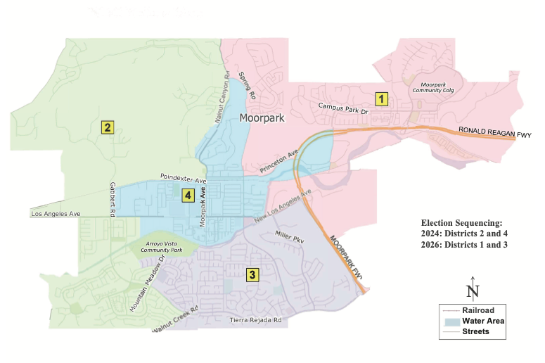 Moorpark City Council district map showing District One
